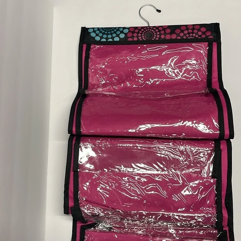 🆕 Closet Organizer Double Sided 16 Pocket Cubby Hanging in Bright Lights Pattern